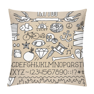 Personality  Old School Tattoo Objects Pack Pillow Covers