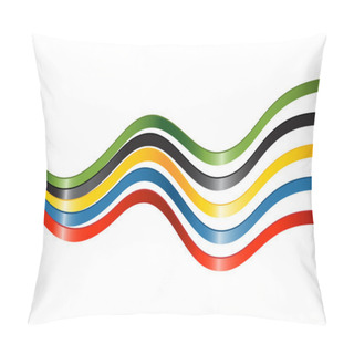 Personality  Ribbons In Colors Of The Five Continents Pillow Covers