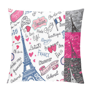 Personality  Paris Symbols Seamless Pattern Pillow Covers