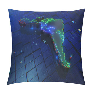 Personality  Latin America Map Digital 4k  Pillow Covers