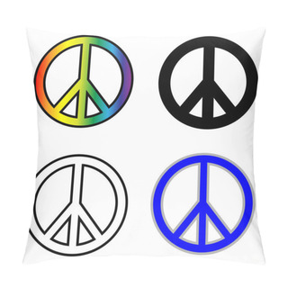Personality  Peace Symbols Isolated On White Background- Symbol-sign Pillow Covers