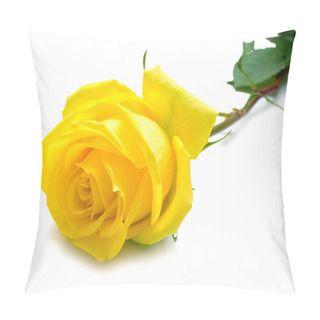 Personality  Yellow Rose With Green Leaves Pillow Covers