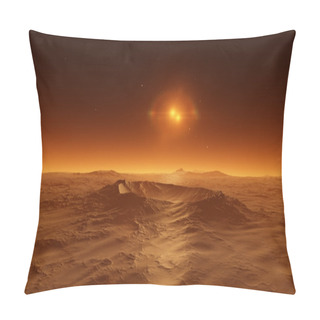 Personality  Mars  Scientific Illustration -  Planetary Landscape Pillow Covers