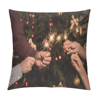 Personality  Family With Sparklers Pillow Covers