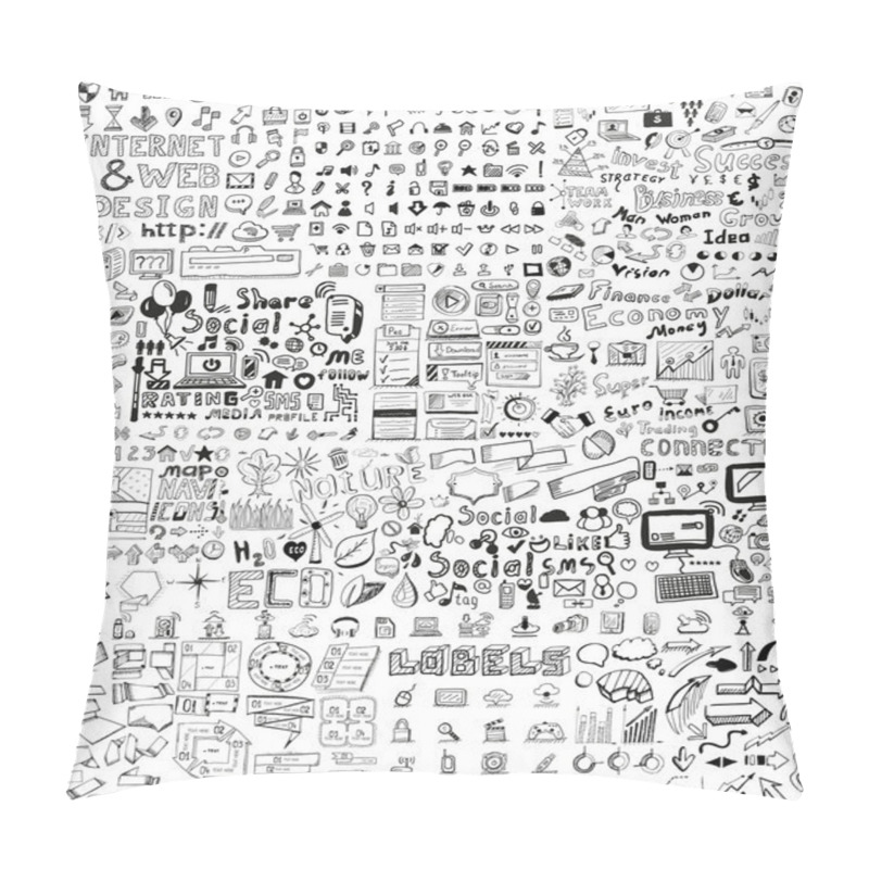 Personality  hand drawn  business elements pillow covers