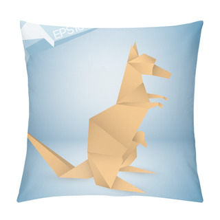 Personality  Vector Illustration Of Origami Kangaroo. Pillow Covers