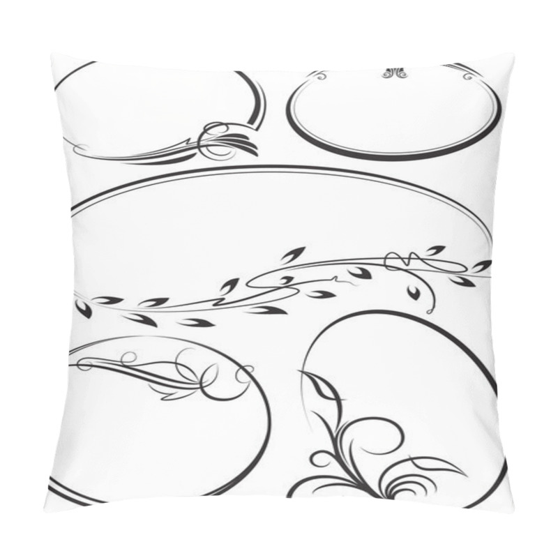 Personality  Beautiful Collection Of Oval Frames. Vector Pillow Covers