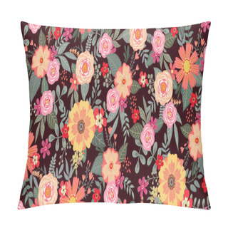 Personality  Cute Seamless Pattern With Floral Bunches For Summer Textile And Wallpaper Pillow Covers