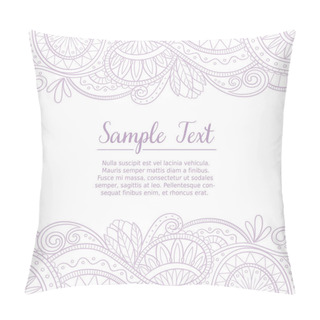 Personality  Cute Card Design Template With Doodle Lace Pattern Pillow Covers
