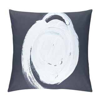 Personality  Abstract Painting With White Round Brush Strokes On Black Pillow Covers