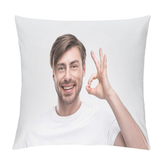 Personality  Man Showing Ok Sign Pillow Covers