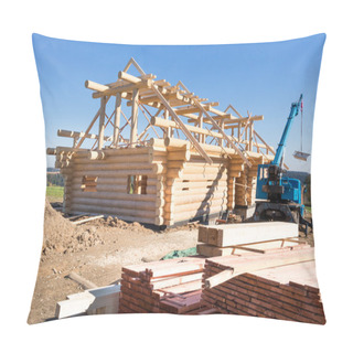 Personality  Construction Of A Wooden House  Pillow Covers