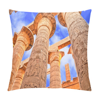 Personality  Great Hypostyle Hall And Clouds At The Temples Of Karnak (ancient Thebes). Luxor, Egypt Pillow Covers