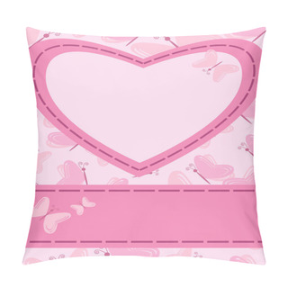 Personality  Card With Heart And Butterflies Pillow Covers