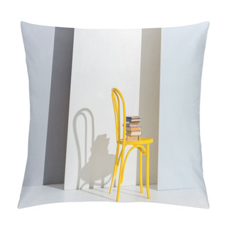 Personality  Books On Yellow Chair On White And Grey With Copy Space  Pillow Covers