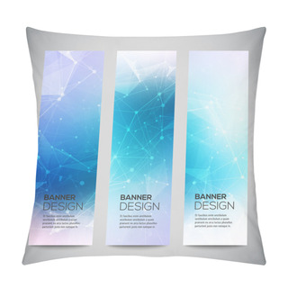 Personality  Vector Vertical Banners Set With Polygonal Abstract Shapes, With Circles, Lines, Triangles. Polygonal Banners Pillow Covers