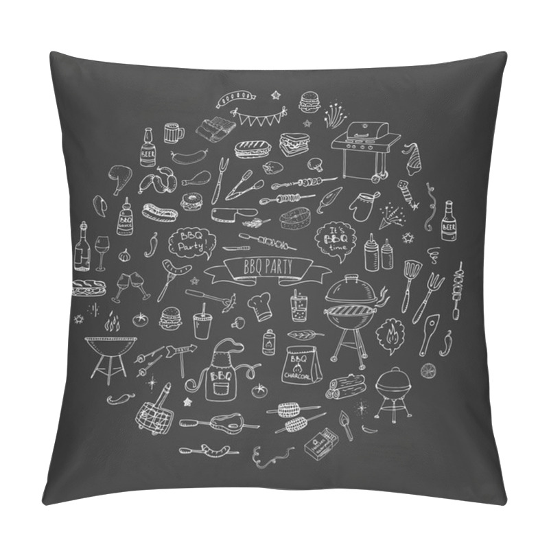 Personality  BBQ icons set pillow covers