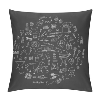 Personality  BBQ Icons Set Pillow Covers