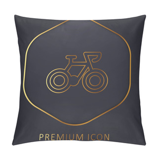 Personality  Bicycle Golden Line Premium Logo Or Icon Pillow Covers