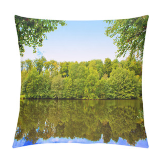 Personality  Lake In The Autumn Forest With Reflection. Pillow Covers
