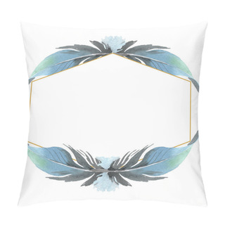 Personality  Bird Feather From Wing Isolated. Watercolor Background Illustration Set. Frame Border Ornament Square. Pillow Covers