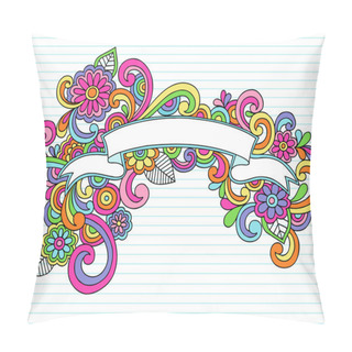 Personality  Banner Ribbon Frame Doodles Vector Pillow Covers