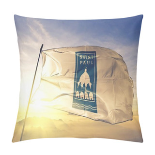 Personality  Saint Paul Of Minnesota Of United States Flag Waving Pillow Covers
