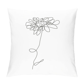 Personality  Decorative Hand Drawn Chamomile Flower, Design Element. Can Be Used For Cards, Invitations, Banners, Posters, Print Design. Continuous Line Art Style Pillow Covers