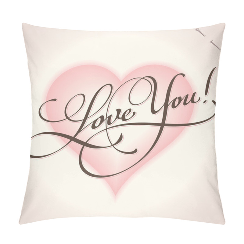 Personality  'Love you' hand lettering (vector) pillow covers