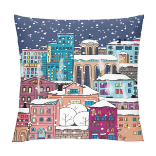 Personality  Winter Doodle Town Pillow Covers