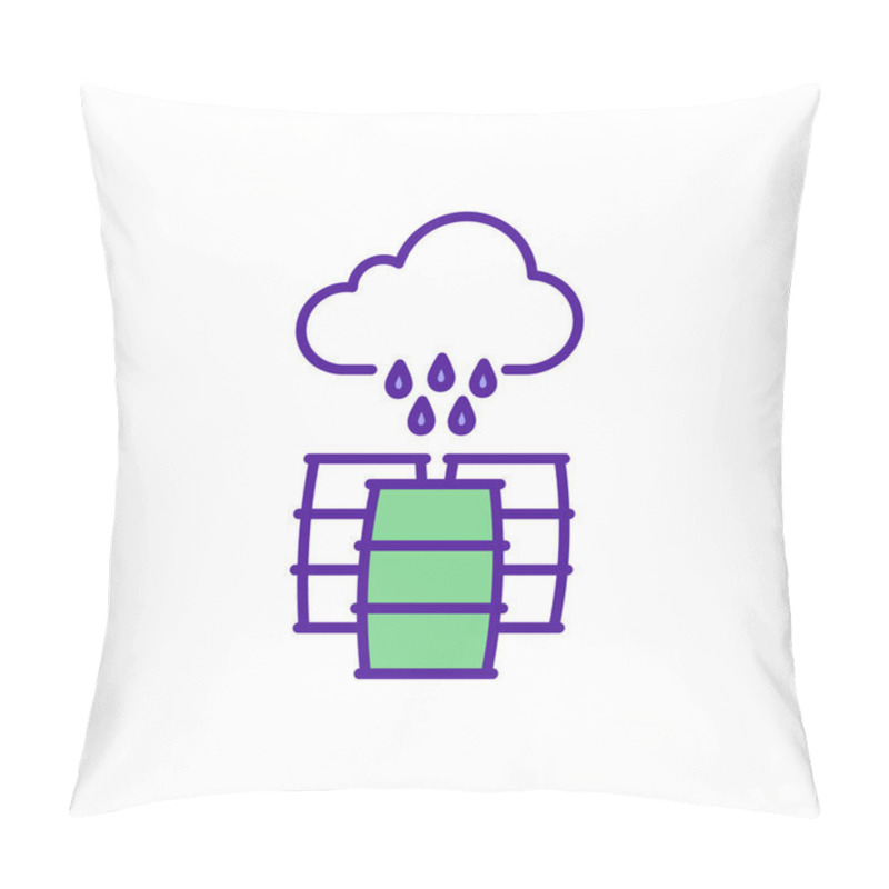 Personality  Harvest Rainwater RGB Color Icon. Reserving Clean Water For Agricultural Purposes. Collecting Run-off For Storing And Usage. Cutting Water Bills. Rainfall Collection. Isolated Vector Illustration Pillow Covers