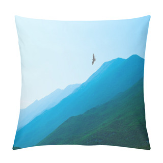 Personality  Eagle Flying Over Beautiful Green Misty Mountains Pillow Covers