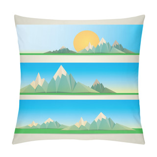 Personality  Low Poly Mountains Web Banners Pillow Covers
