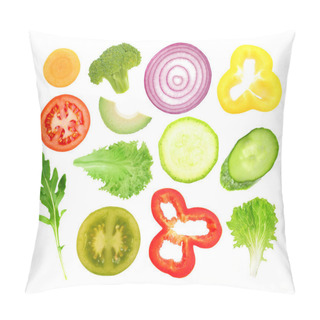 Personality  Vegetables Slices On White Background Pillow Covers