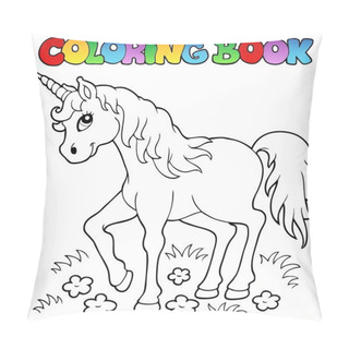 Personality  Coloring Book Unicorn Theme 1 Pillow Covers