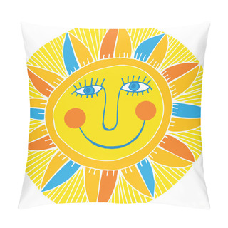 Personality  Abstract Smiling Sun Pillow Covers