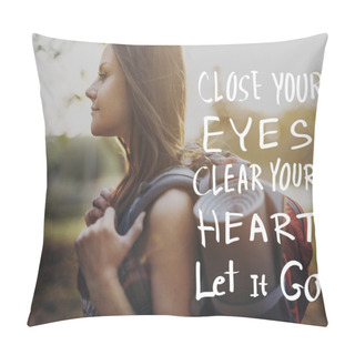 Personality  Girl Traveling At Nature Pillow Covers