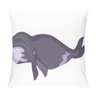 Personality  Bowhead Whale Isolated On White Background Vector. Pillow Covers
