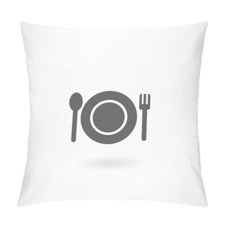 Personality  Plate With Spoon And Fork Icon Pillow Covers