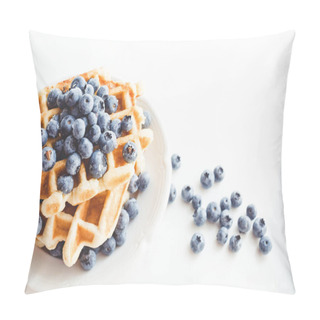 Personality  Tasty Waffles With Blueberries Pillow Covers