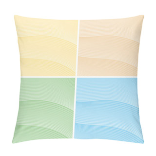 Personality  Vector Set Of Abstract Backgrounds With Wavy Lines Of Different Colors. Eps 10. Pillow Covers