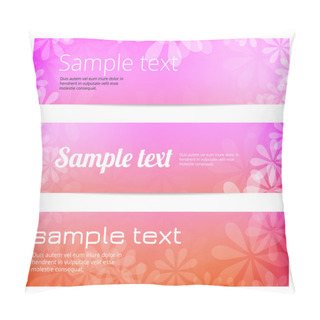 Personality  Soft Pink Floral Summer Vector Banners Pillow Covers