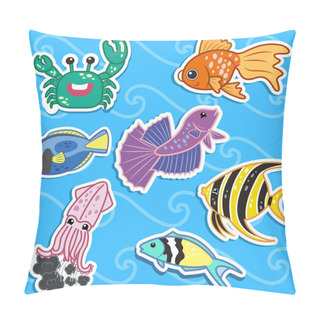 Personality  Cute Sea Animal Stickers04 Pillow Covers