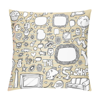 Personality  Notebook Doodle Elements Mega Vector Illustration Set Pillow Covers