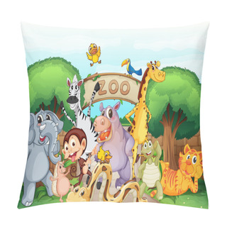 Personality  A Zoo And The Animals Pillow Covers