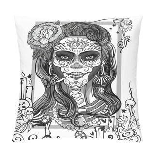 Personality  Sugar Skull Woman Pillow Covers