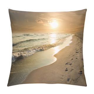 Personality  Golden Sunset On The Sea Shore Pillow Covers