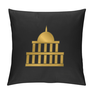Personality  American Government Building Gold Plated Metalic Icon Or Logo Vector Pillow Covers