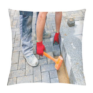 Personality  Bricklayer Building Up Patio Pillow Covers