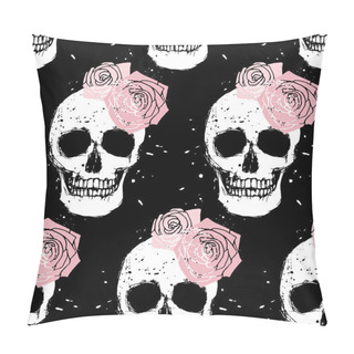 Personality  Skull And Rose  Pattern Pillow Covers